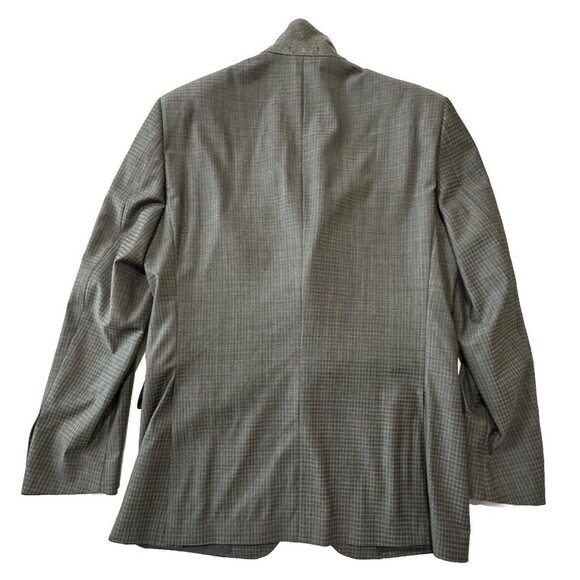 John Varvatos Blazer Sport Coat Men 40L Gray Wool Plaid Jacket Two Button USA - Picture 10 of 16